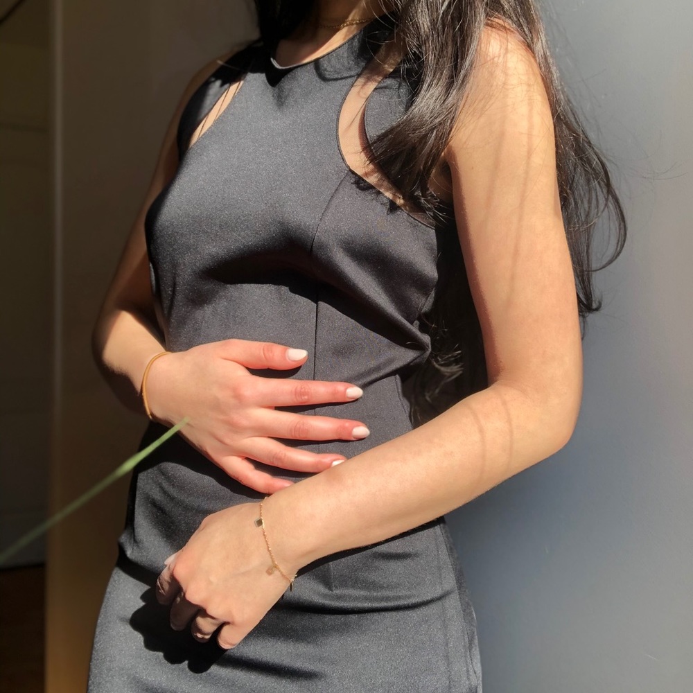 Black midi dress